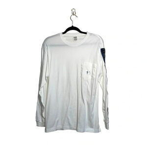 PINK Victoria’s Secret Campus Tee White Rainbow Sequin Icon Sleeve Small Women’s